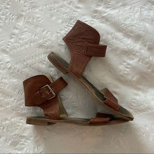 Brown ankle strap sandals